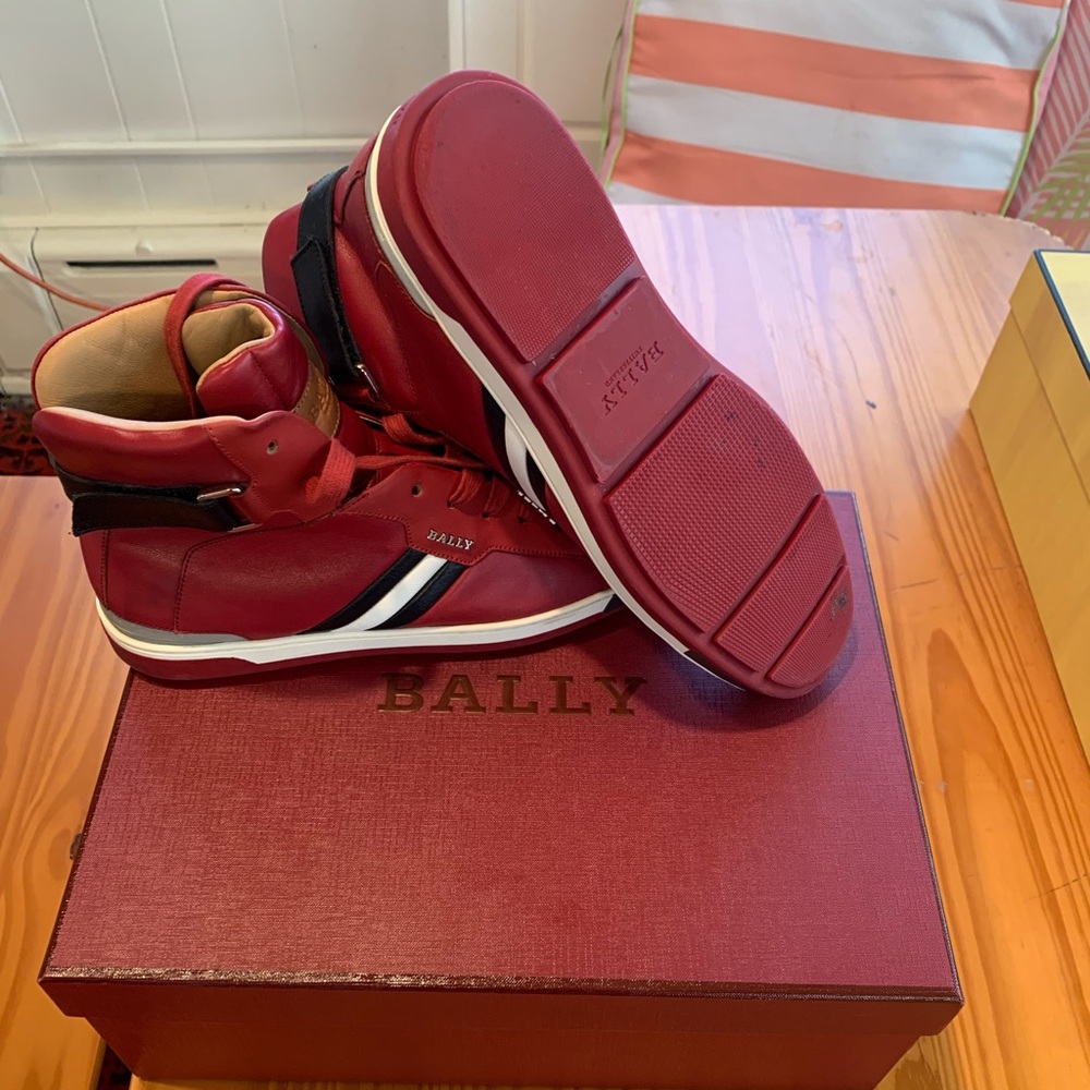 Bally’s hi top red sneakers (used) but worth it..